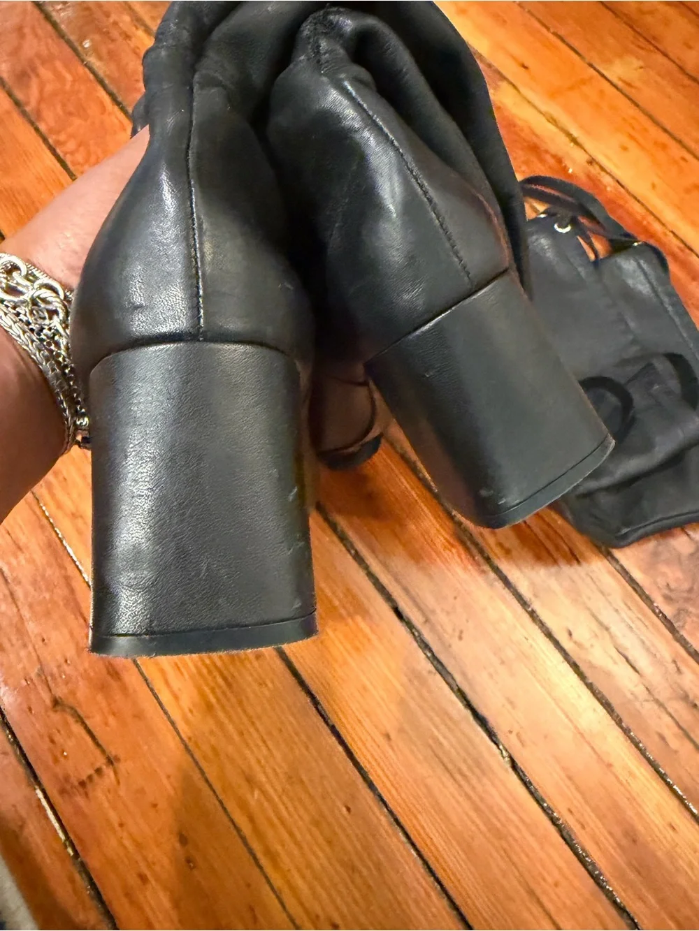 Black Over-the-Knee Women’s Boots with Tie-Front Detail